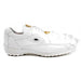 Belvedere Vasco White Genuine Hornback Crocodile Soft Calf Casual Sneakers with Eyes