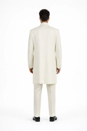 White Mandarin Collar Tuxedo