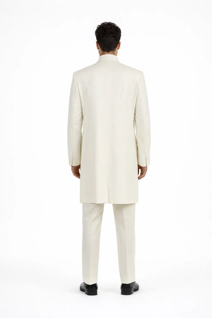 White Mandarin Collar Tuxedo