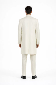 White Mandarin Collar Tuxedo