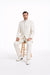 Mandarin Collar Tuxedo - Mandarin Tuxedo - No Collar Suit - Cream Suit