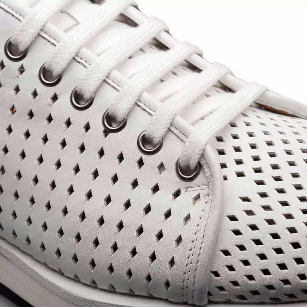 Mens Exotic Sneakers - Alligator Sneakers By Brand in Color White - Image 3