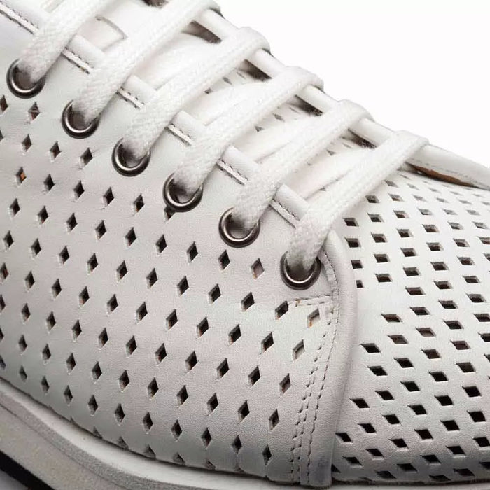 Mens Exotic Sneakers - Alligator Sneakers By Brand in Color White - Image 3