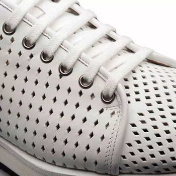 Mens Exotic Sneakers - Alligator Sneakers By Brand in Color White - Image 3