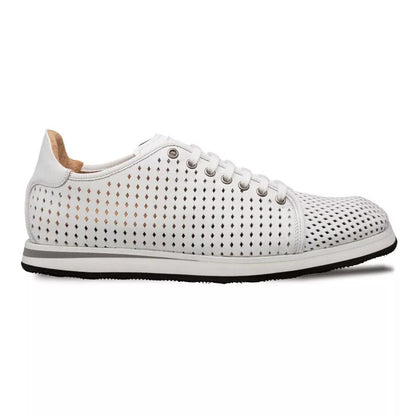 Mens Exotic Sneakers - Alligator Sneakers By Brand in Color White - Image 4