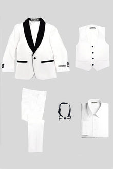 Hampton Stacy Adams Kids White Five Piece Set Tuxedo