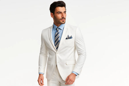 Men's Solid White Slim Fit Suit Vent Online Discount Fashion Sale Cheap Priced Business Suits Clearance Sale For Men - Image 2