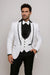 White Slim Fit Tuxedo 3 Piece with Satin Shawl Collar Vest