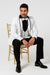 White Slim Fit Tuxedo 3 Piece with Satin Shawl Collar Vest