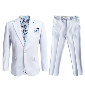 Mens Cotton Stretch Fashion White Suit