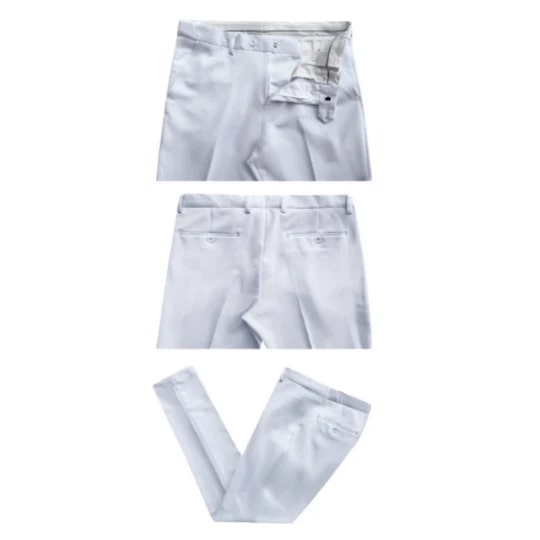 Mens Cotton Stretch Fashion White Suit - Image 2