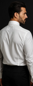 White Textured Tuxedo Shirt 
