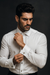 Logan Laydown White Textured Tuxedo Shirt With Frenched Cuffed Ted Baker Brand Regular Fit