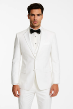 Two Button Tuxedo Jacket,Pant And Vest Combination White