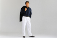 White Wide Leg Dress Pants Pleated Baggy Dress Trousers Unhemmed Unfinished Bottom - Cheap Priced Dress Slacks For Men On Sale