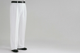 White Wide Leg Dress Pants Pleated Baggy Dress Trousers Unhemmed Unfinished Bottom - Cheap Priced Dress Slacks For Men On Sale