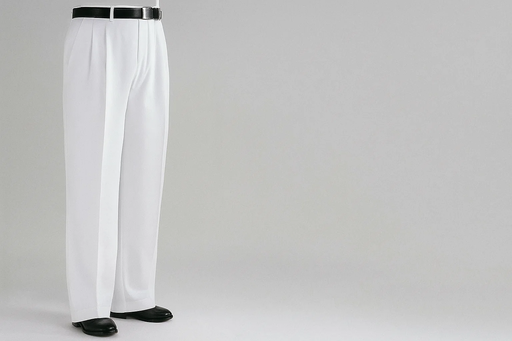 White Wide Leg Dress Pants Pleated Baggy Dress Trousers Unhemmed Unfinished Bottom - Cheap Priced Dress Slacks For Men On Sale