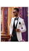 White and Black Tuxedo Wedding Suit - White Dinner Jacket + Vest + Pants + Bow-tie