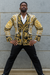 White and Gold and Black Tuxedo Jacket - Designer Pattern