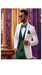White and Hunter Tuxedo Wedding Suit - White Dinner Jacket + Vest + Pants + Bow-tie