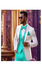 White and Turquoise Tuxedo Wedding Suit - White Dinner Jacket + Vest + Pants + Bow-tie