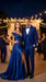 Men’s Bright Sapphire Blue 1 Button Shawl Lapel Vested Tuxedo, Formal Wedding Prom Dinner Suit Set