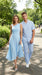 Men’s Blue Seersucker 2 Piece Walking Set, Short Sleeve Shirt and Pants Summer Outfit