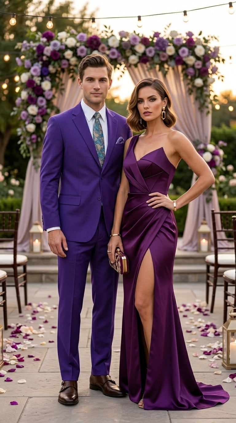 Men’s Purple Easter Suit,  Lightweight 2 Piece Suit for Weddings, Church, Prom & Summer Events Modern Fit