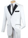 Lucci White with Black Contrasting Notched Collar Tuxedo - Pleated Slacks