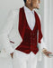 Maroon Tuxedo  - Mens Burgundy Tuxedo Jacket + Vest + Pants - Wedding Prom Tuxedo