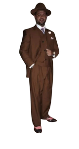 Wide Leg Pleated Pants Pants - 100% Wool Suit - Double Breasted Vest Peak Lapel - Classic Fit Suit - Vested Suit - Brown