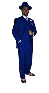Wide Leg Pleated Pants Pants - 100% Wool Suit - Double Breasted Vest Peak Lapel - Classic Fit Suit - Vested Suit - Cobalt Blue