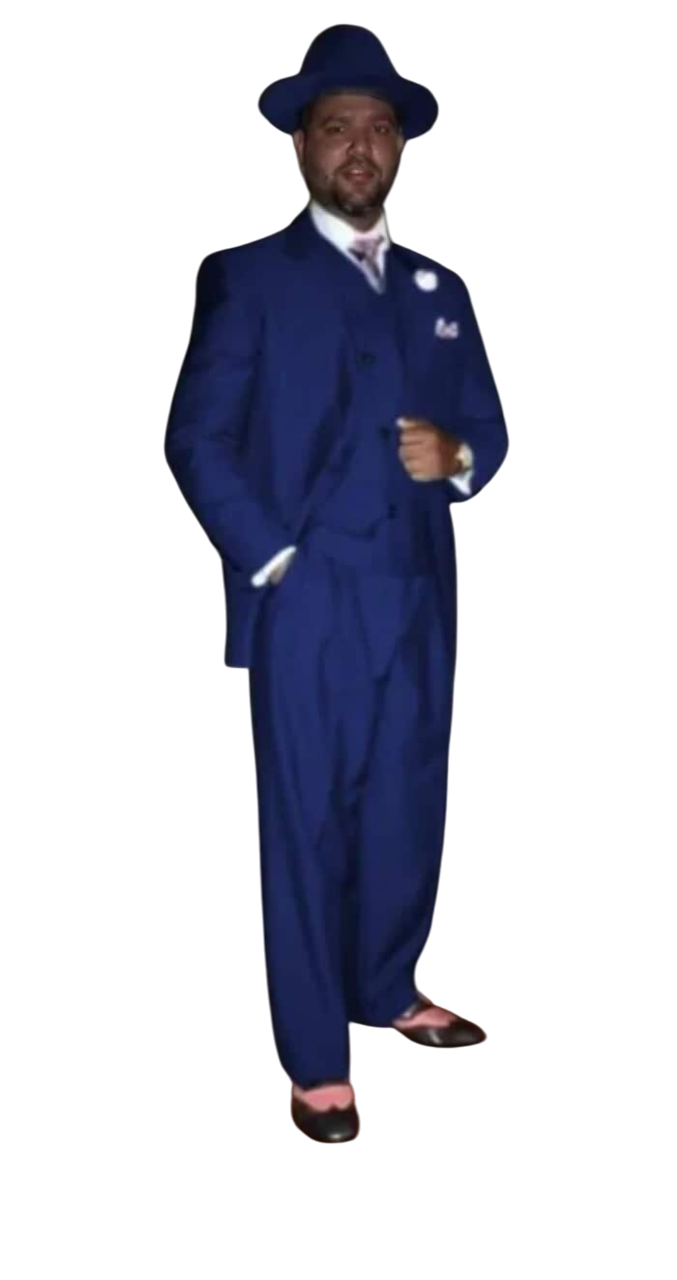 Big and Tall Suits - 100%  Wool Suit - Peak Lapel Classic Fit - Pleated Pants - Navy main image 1