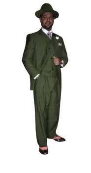 Wide Leg Pleated Pants Pants - 100% Wool Suit - Double Breasted Vest Peak Lapel - Classic Fit Suit - Vested Suit - Olive