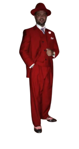 Wide Leg Pleated Pants Pants - 100% Wool Suit - Double Breasted Vest Peak Lapel - Classic Fit Suit - Vested Suit - Red