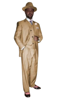 Wide Leg Pleated Pants Pants - 100% Wool Suit - Double Breasted Vest Peak Lapel - Classic Fit Suit - Vested Suit - Tan