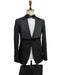 Mens Vested Designer Wide Square Shawl Tuxedo in Black