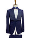 Men's Midnight Blue Vested Wide Square Shawl Tuxedo by Dingo