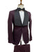 Mens Vested Designer Wide Shawl Tuxedo in Burgundy