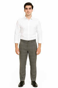 Wide Leg Slacks ~ Dress Pants Patter Gray Window Pane ~ Plaid