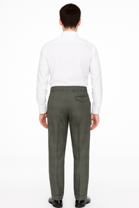 Wide Leg Slacks ~ Dress Pants Patter Gray Window Pane ~ Plaid