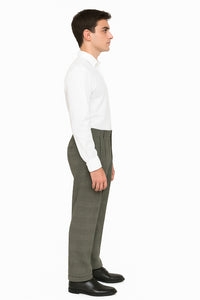 Wide Leg Slacks ~ Dress Pants Patter Gray Window Pane ~ Plaid