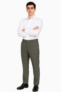 Wide Leg Slacks ~ Dress Pants Patter Gray Window Pane ~ Plaid