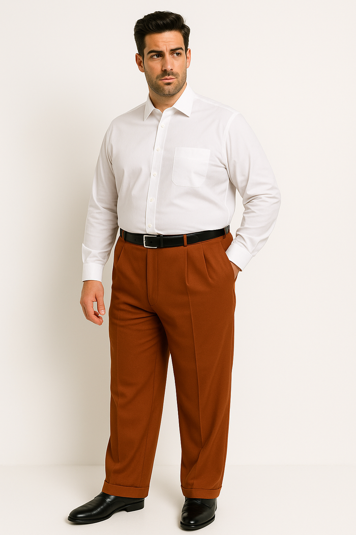long rise big leg slacks Men's Fashion Wide Leg Pant  unhemmed unfinished bottom - Image 2