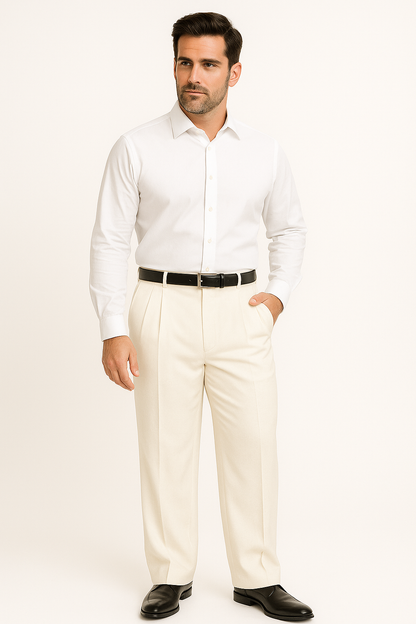 long rise big leg slacks Men's Fashion Wide Leg Pant  unhemmed unfinished bottom - Image 3