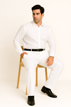 long rise big leg slacks Men's Fashion Wide Leg Pant  unhemmed unfinished bottom - Image 4