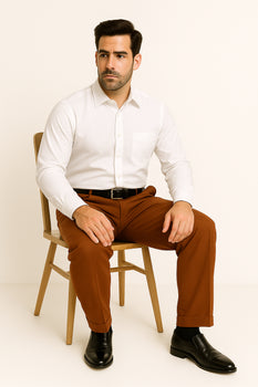 long rise big leg slacks Men's Fashion Wide Leg Pant  unhemmed unfinished bottom - Image 5