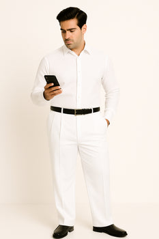 long rise big leg slacks Men's Fashion Wide Leg Pant  unhemmed unfinished bottom - Image 8