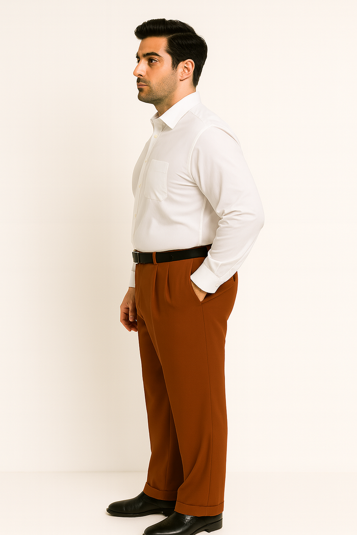 long rise big leg slacks Men's Fashion Wide Leg Pant  unhemmed unfinished bottom - Image 6