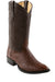 Wild West Brown J-Toe Smooth Ostrich Wing Tip Cowboy Dress Cowboy Boots Cheap Priced For Sale Online - Bota De Avestruz